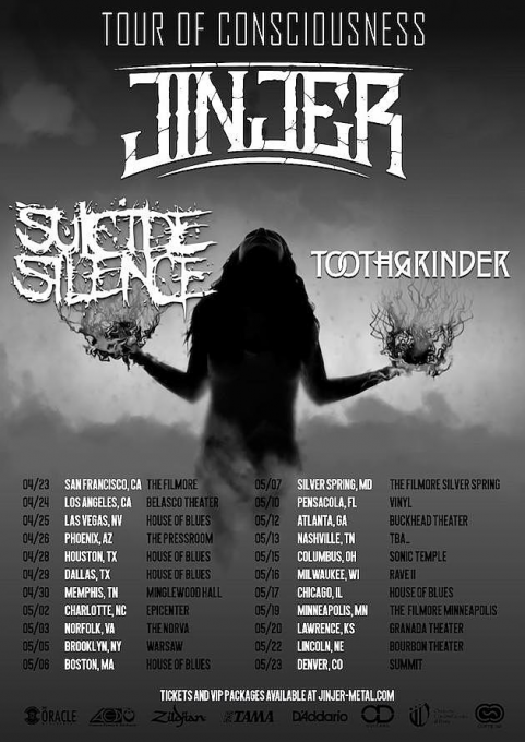 Jinjer, Suicide Silence & Toothgrinder at Bourbon Theatre