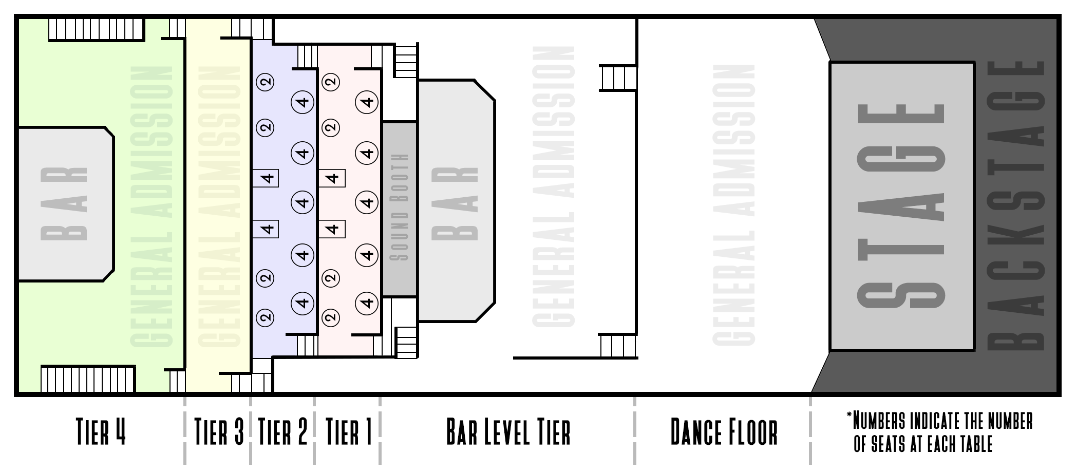 Bourbon Theatre Seating Chart